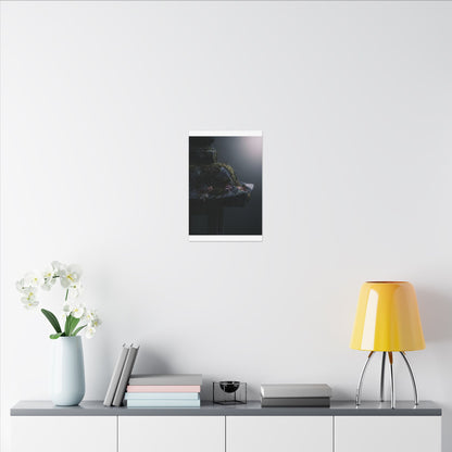 Stone Lantern Moody Minimal Canvas Art | Sophisticated Dark Japandi Art