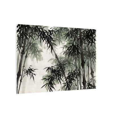 Zen Bamboo Grove in Overcast | Sumi E Canvas Art