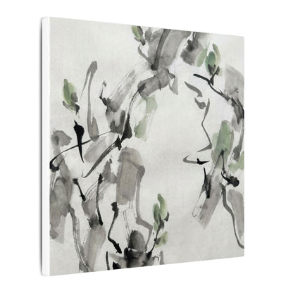 Zen Ink Brushstroke in Overcast | Sumi E Canvas Art
