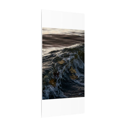 Dark Japandi Ocean Wave in Dawn | Moody Minimal Canvas Art
