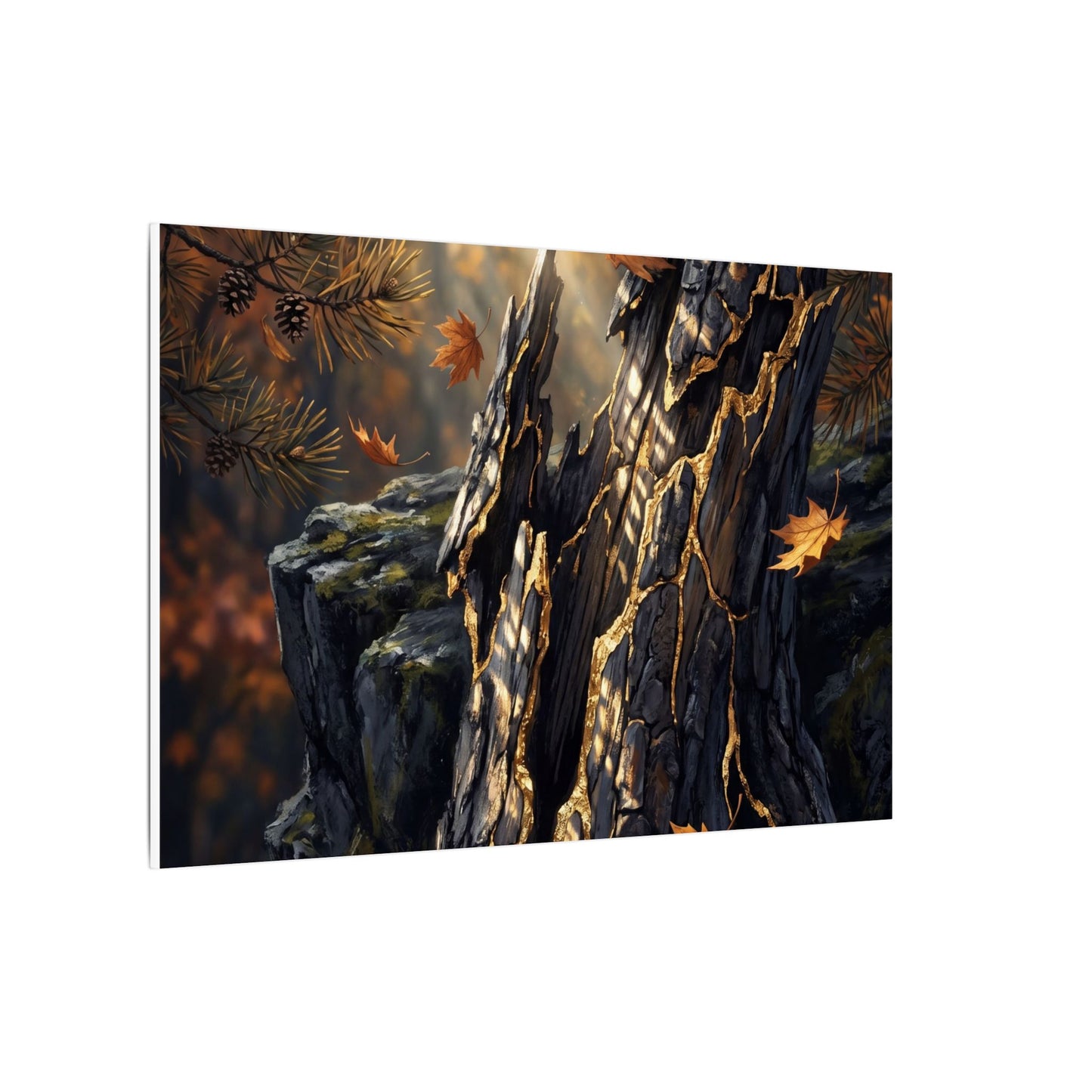 Pine Tree Autumn Canvas Art | Kintsugi Beautiful Design