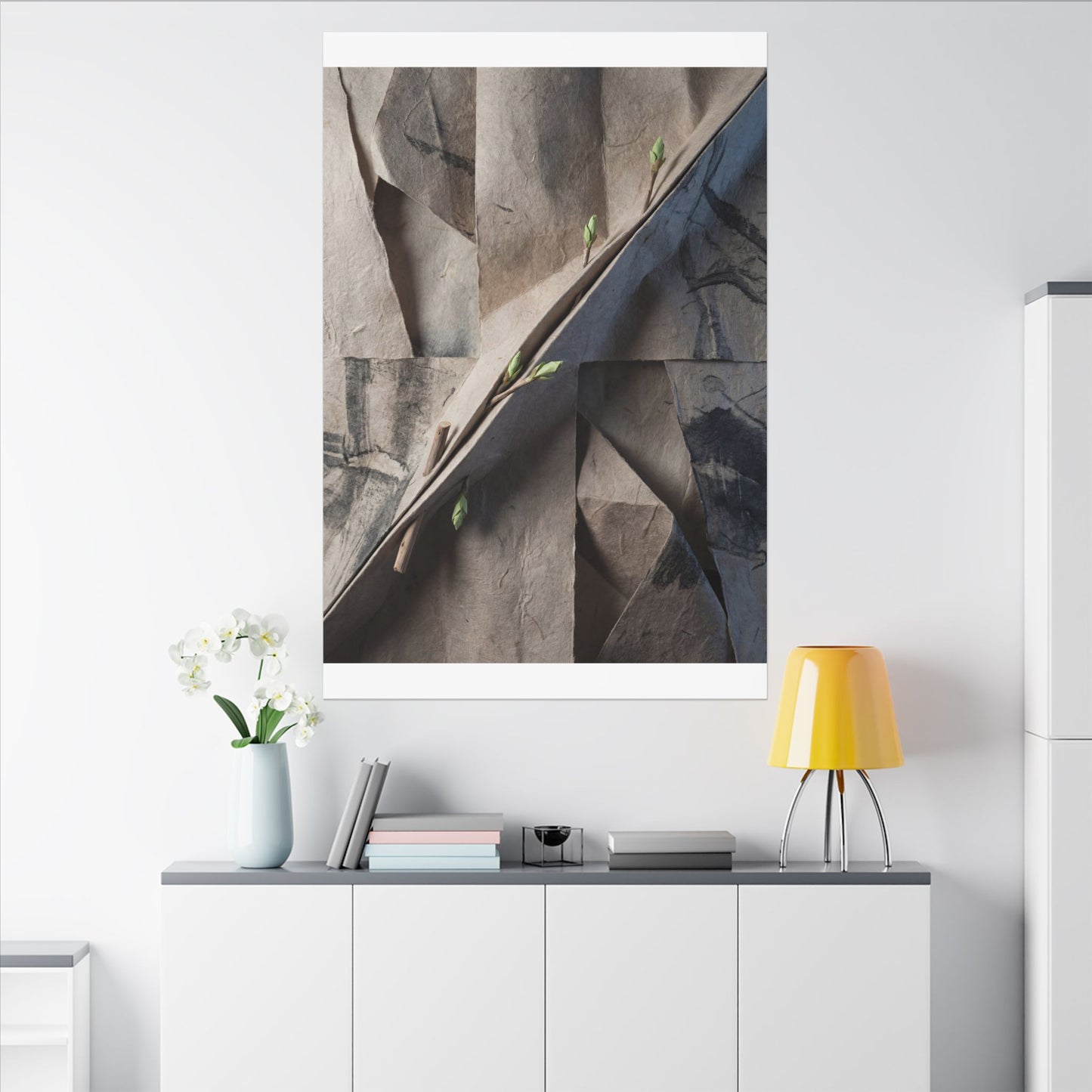 Paper Fold Canvas Art | Spring Japandi Japanese Pattern Art