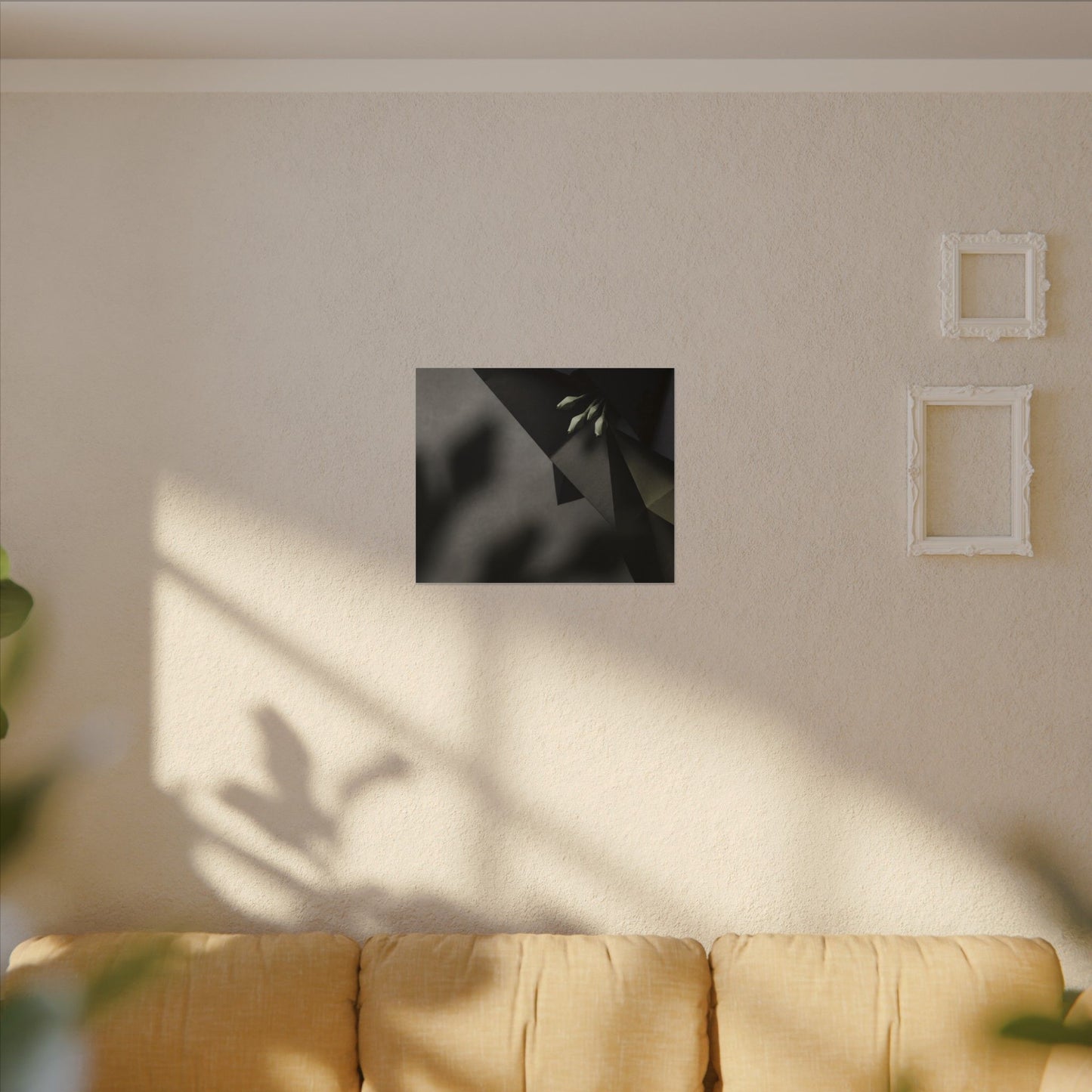 Paper Fold Moody Minimal Canvas Art | Luxurious Dark Japandi Art