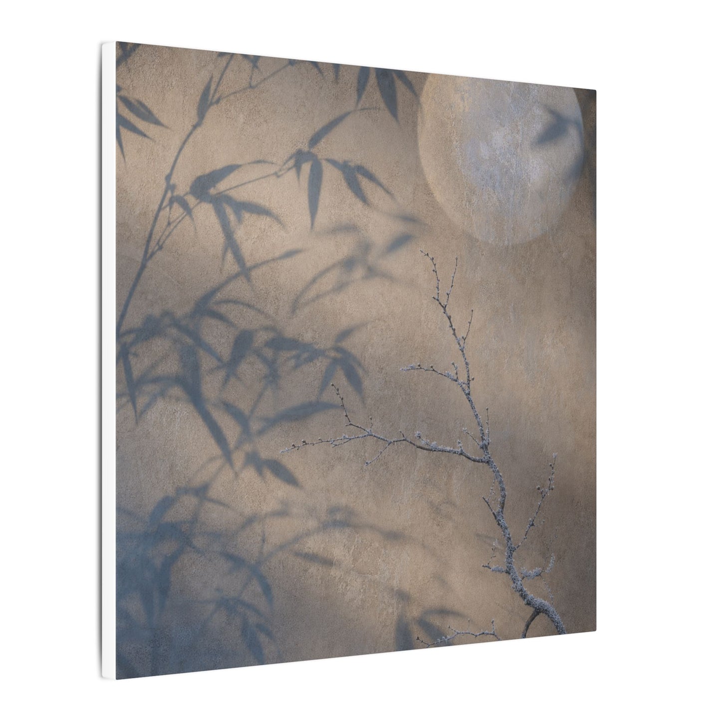 Shadow Play Canvas Art | Winter Japandi Japanese Pattern Art
