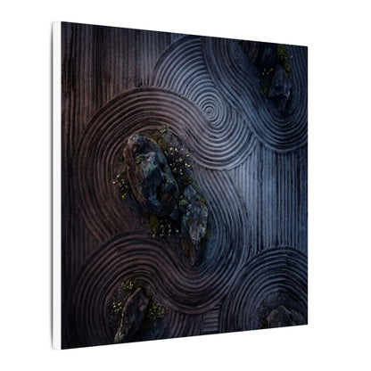 Spring Rock Garden Charcoal Ink Canvas Art | Bold Decor