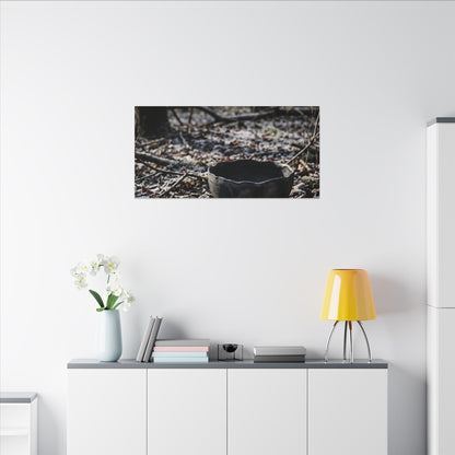 Dappled Ceramic Bowl Canvas Art - Dark Japandi Kanso