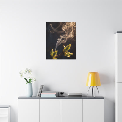 Golden Hour Incense Smoke Canvas Art - Dark Japandi Kanso
