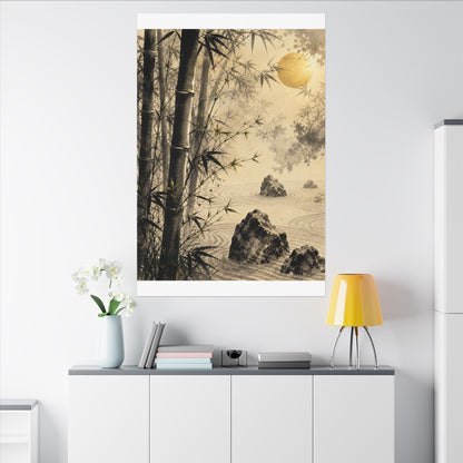 Peaceful Bamboo Grove Canvas Art - Karesansui Zen