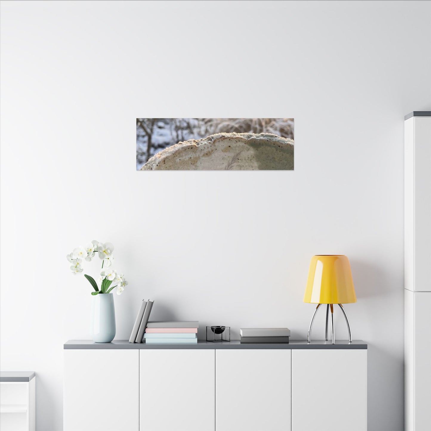 Ceramic Bowl Canvas Art | Winter Japandi Minimal Line Art