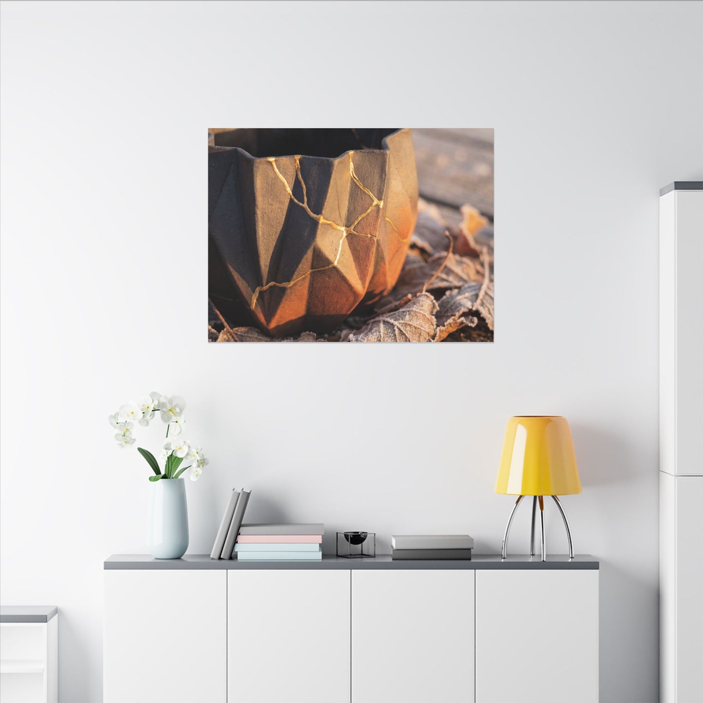 Paper Fold Gold Repair Canvas Art | Philosophical Kintsugi Art
