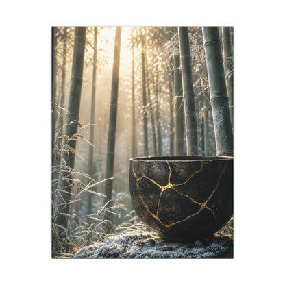 Fukinsei Bamboo Grove Canvas Art - Kintsugi Gold Repair