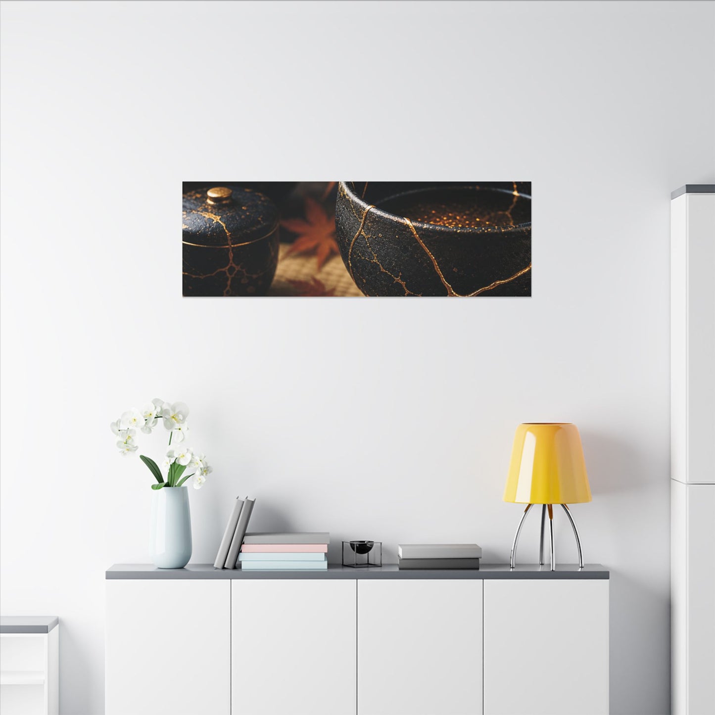 Seijaku Tea Ceremony Canvas Art - Kintsugi Gold Repair