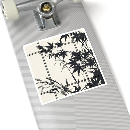 Golden Hour Shoji Screen Sticker - Japandi Mono No Aware Art Print