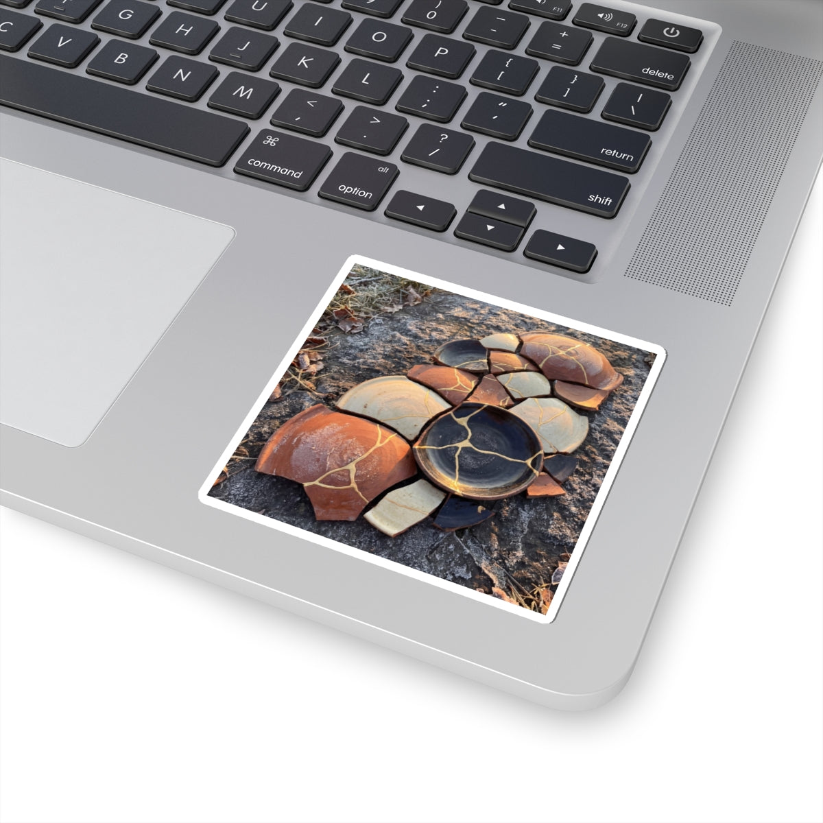 Golden Hour Broken Pottery Sticker - Kintsugi Fukinsei Art Print