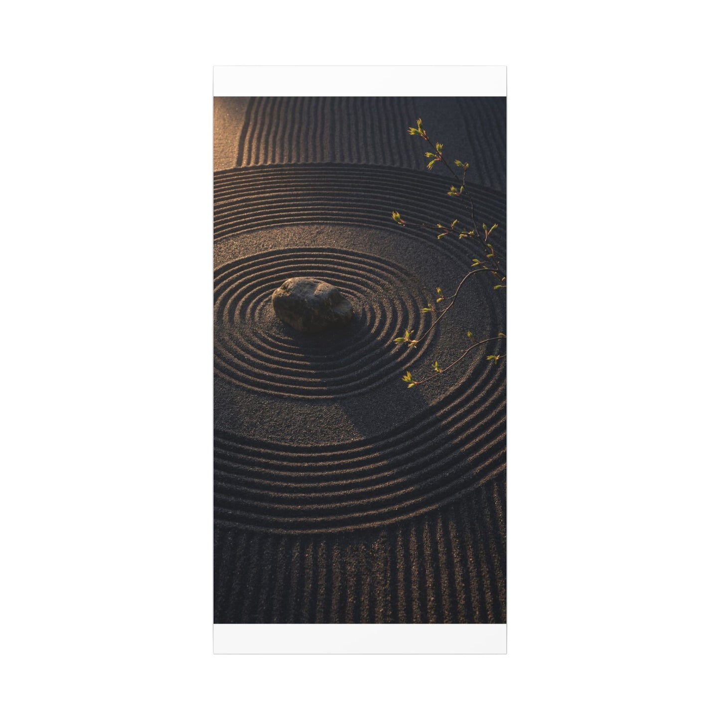 Rock Garden Shadow Zen Canvas Art | Bold Dark Japandi Art