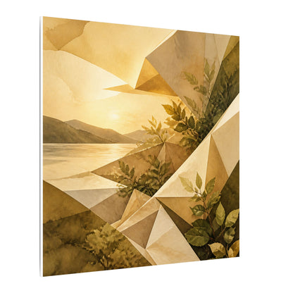 Golden Hour Paper Fold Canvas Art - Japandi Ma