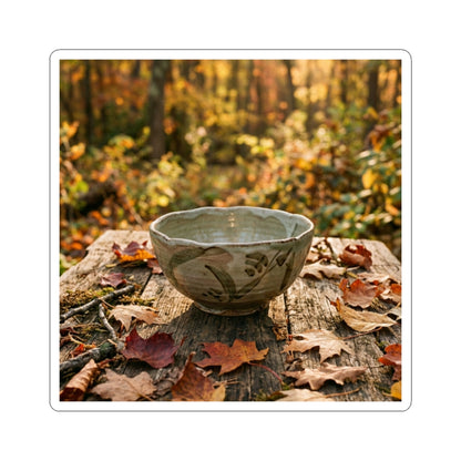 Golden Hour Ceramic Bowl Sticker - Japandi Fukinsei Art Print