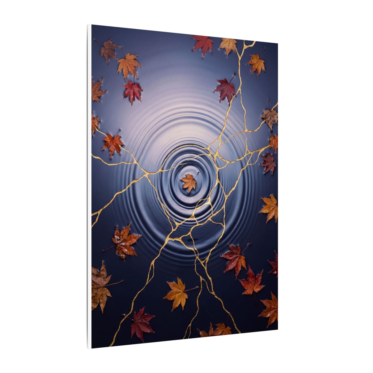 Kintsugi Water Ripple in Dawn | Gold Vein Canvas Art