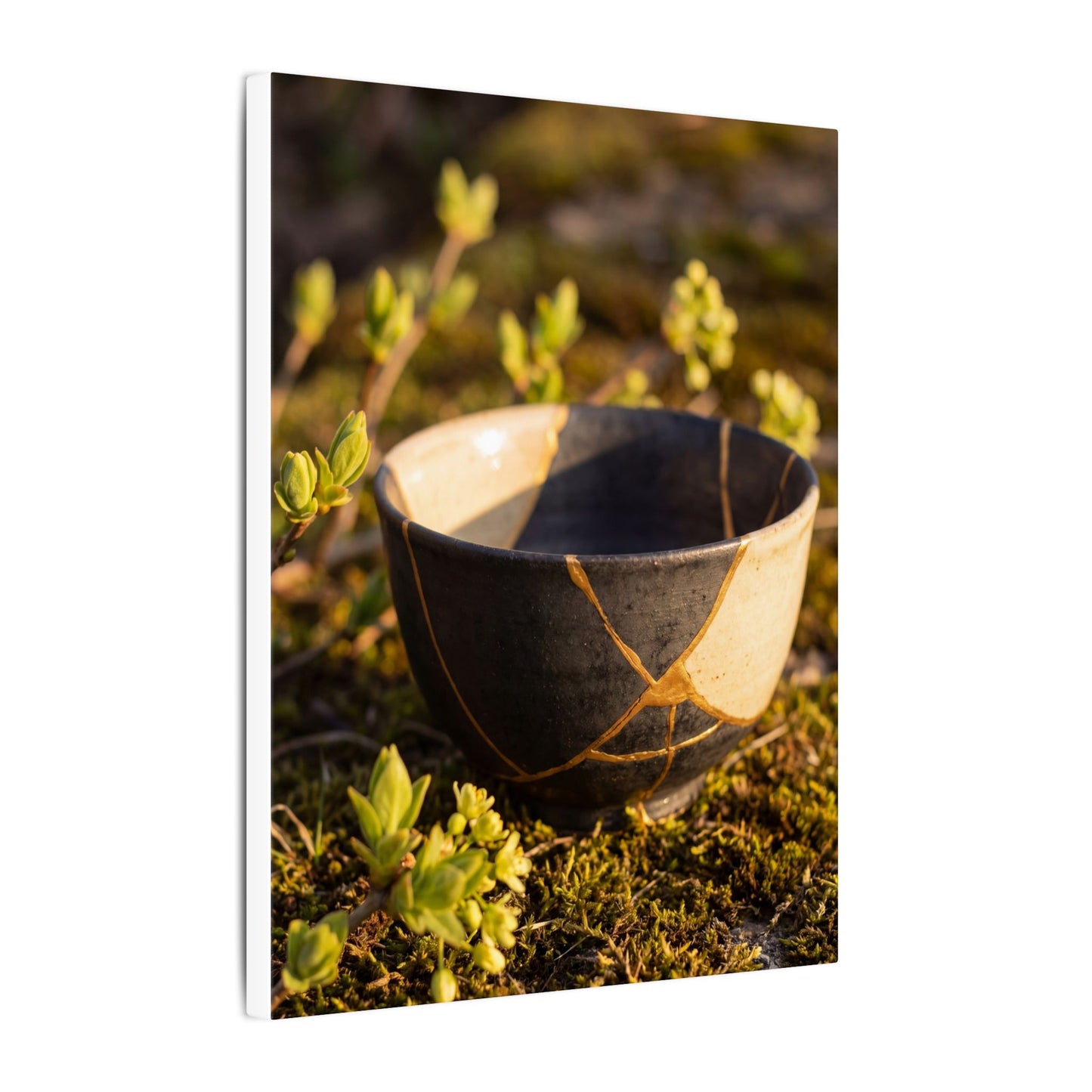 Seijaku Broken Pottery Canvas Art - Kintsugi Gold Repair