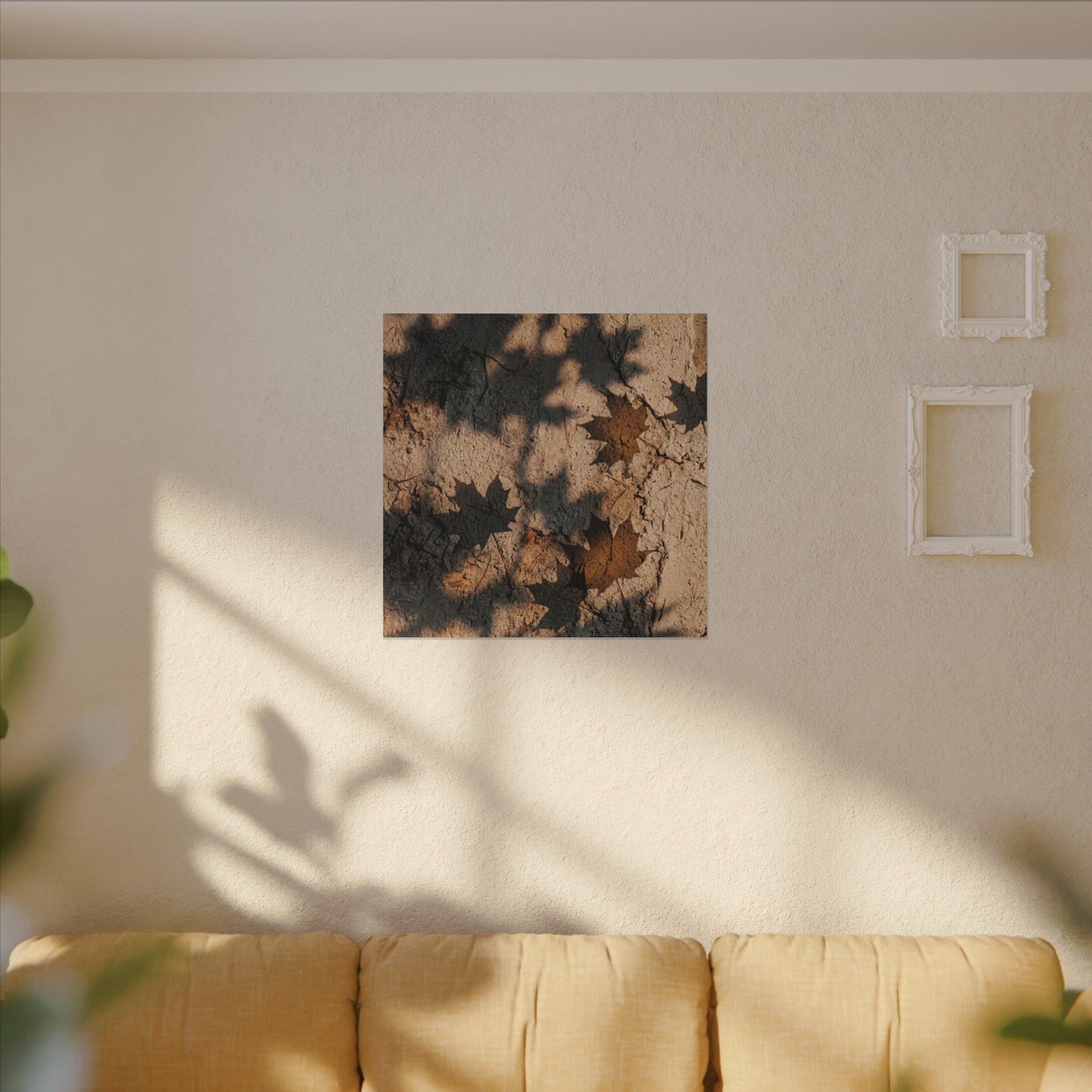 Cozy Shadow Play Canvas Art - Texture Japandi