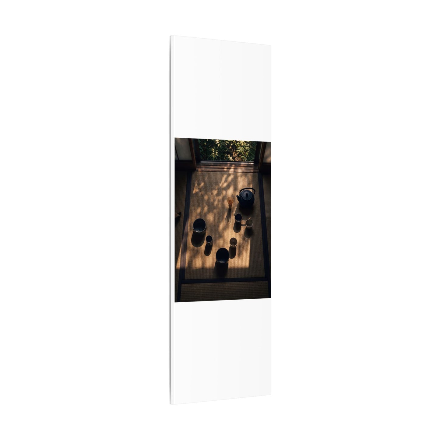 Shibui Tea Ceremony Canvas Art - Dark Japandi Shadow Zen