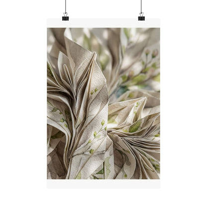 Spring Paper Fold Watercolor Wall Art Print | Neutral Decor Art Print
