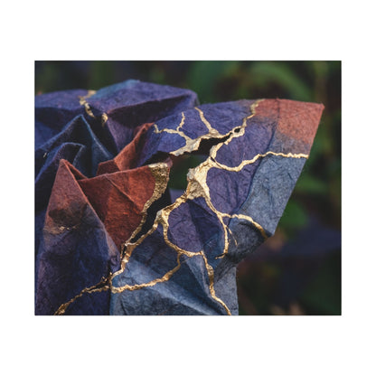 Philosophical Paper Fold Canvas Art - Gold Vein Kintsugi