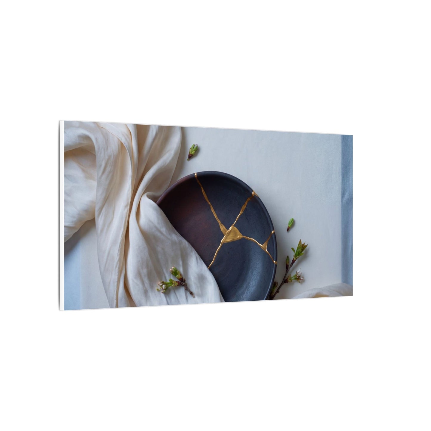 Ma Silk Drape Canvas Art - Kintsugi Gold Repair