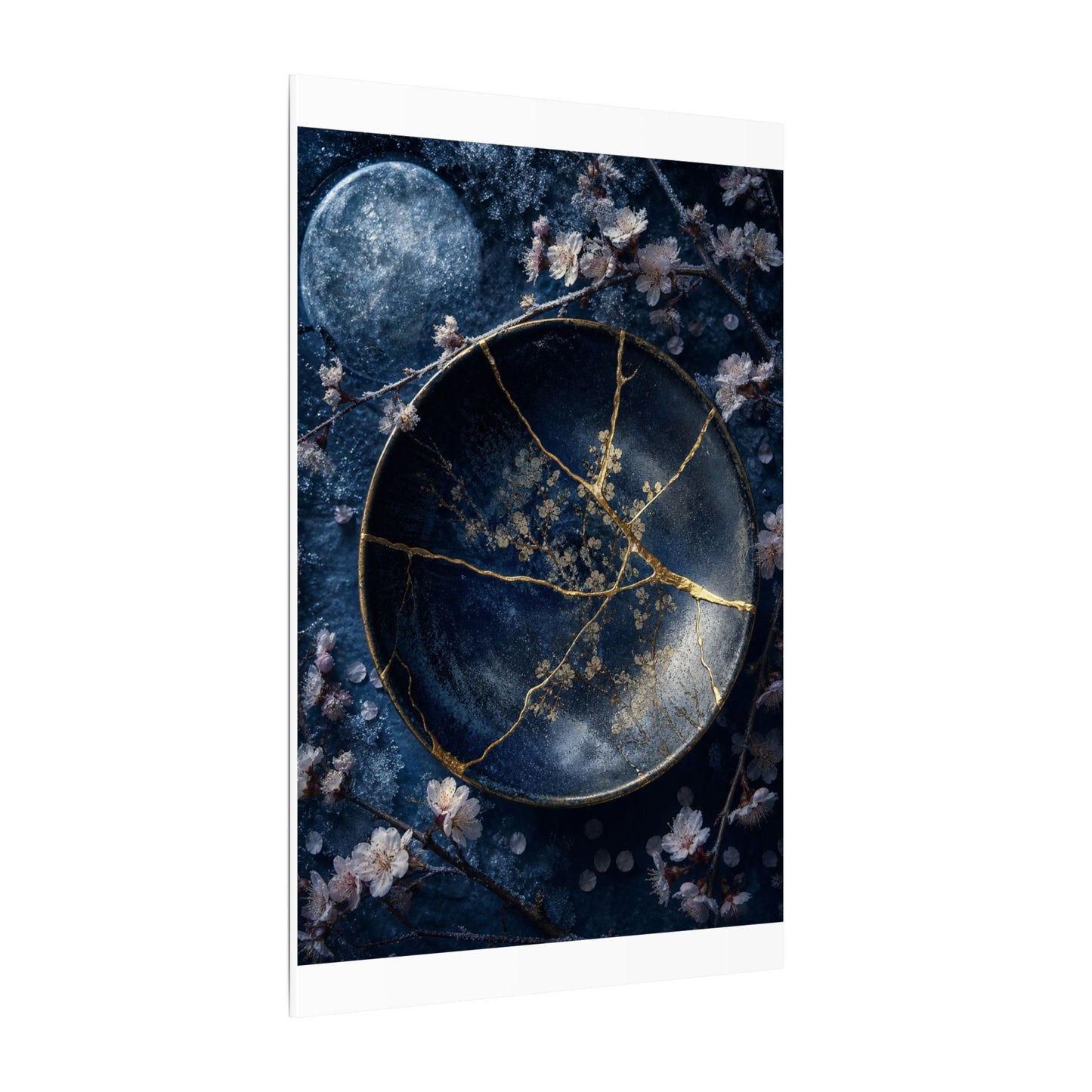 Cherry Blossom Winter Canvas Art | Kintsugi Philosophical Design