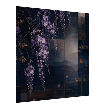 Dawn Wisteria Canvas Art - Dark Japandi Fukinsei