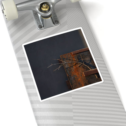 Rust Patina Winter Sticker | Dark Japandi Luxurious Design Art Print