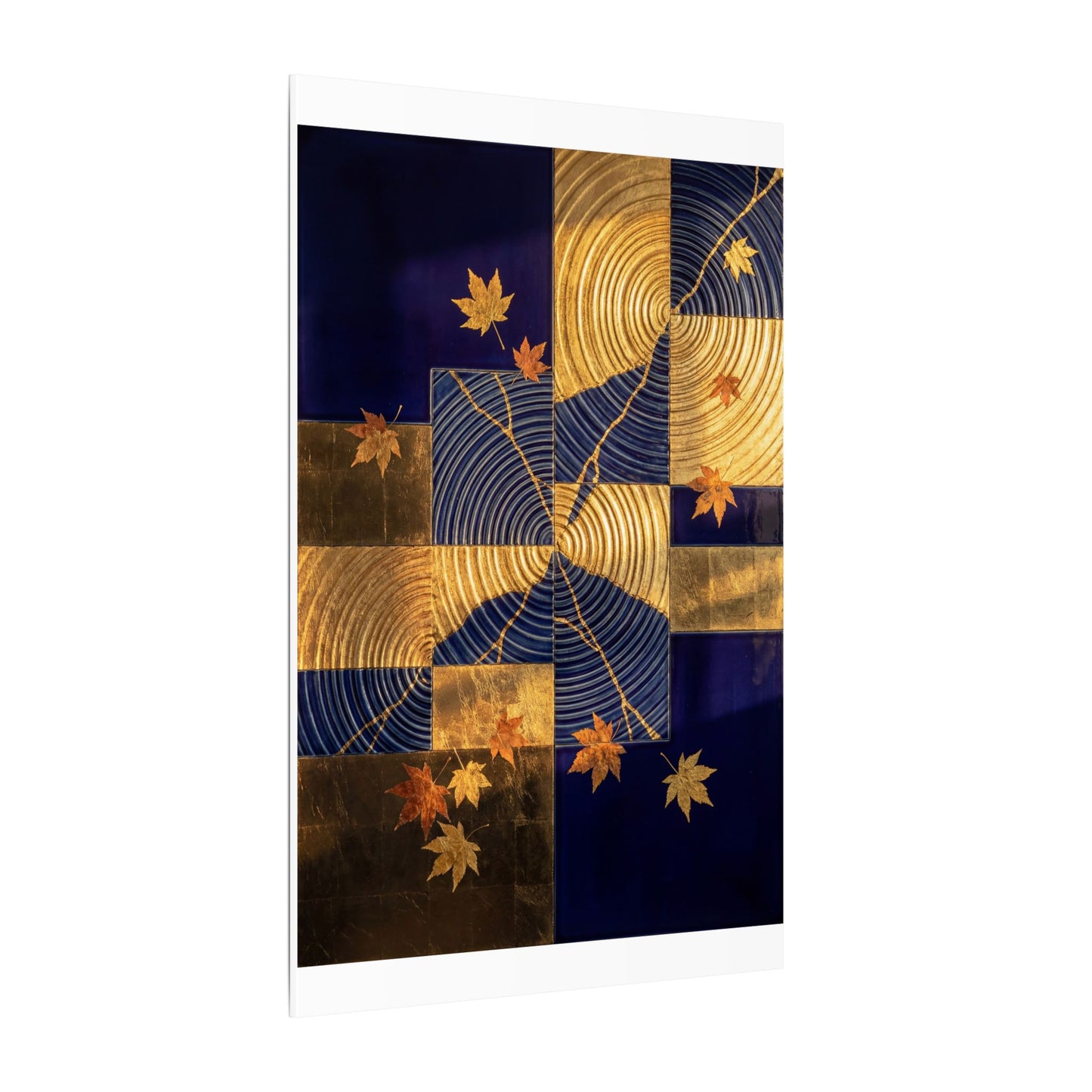 Autumn Water Ripple Crackle Gold Canvas Art | Artful Decor