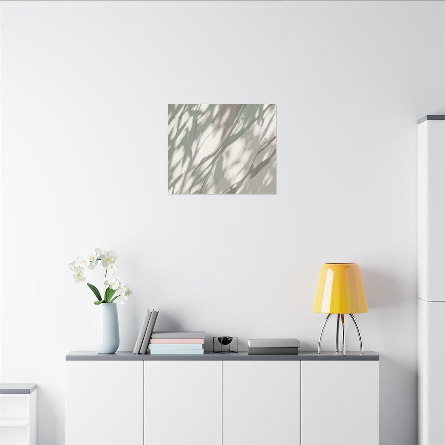 Japandi Shadow Play in Dappled | Japanese Pattern Canvas Art