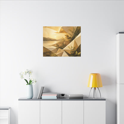 Golden Hour Paper Fold Canvas Art - Japandi Ma
