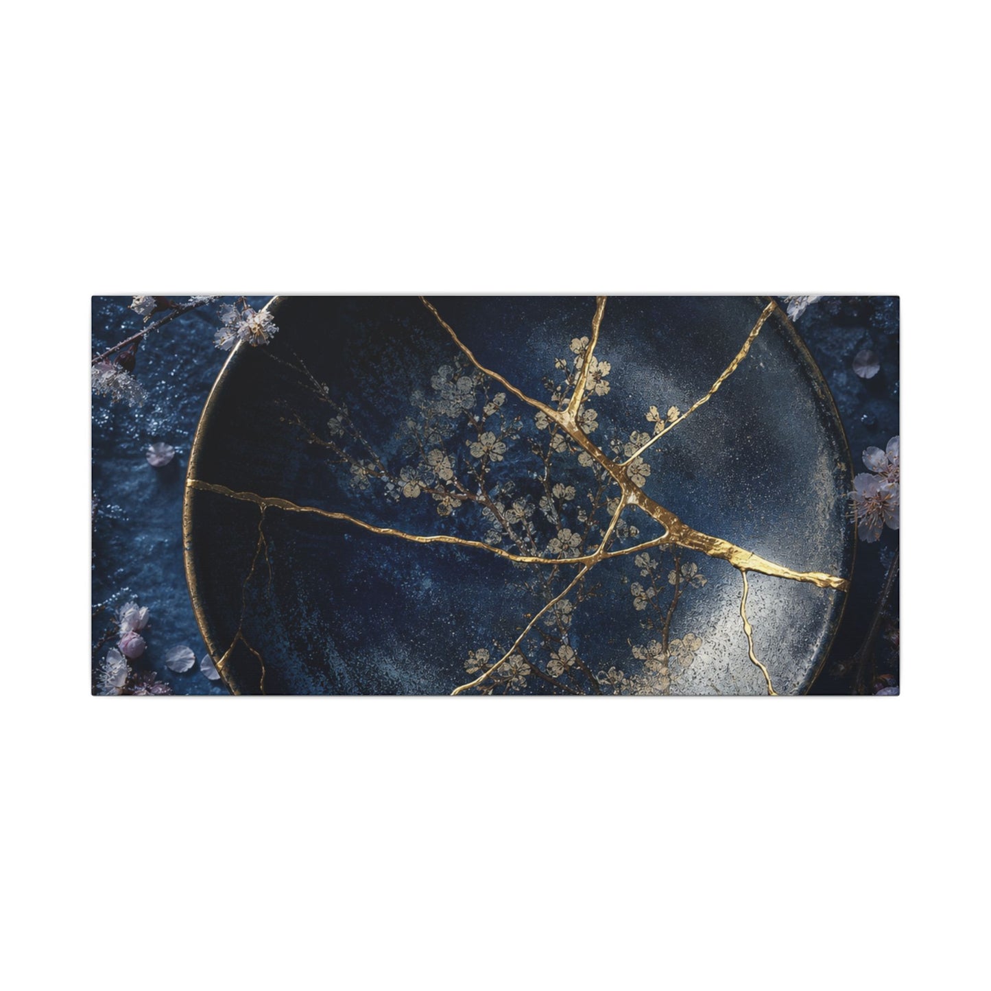 Cherry Blossom Winter Canvas Art | Kintsugi Philosophical Design