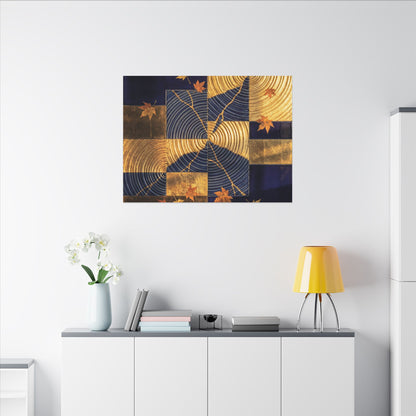 Autumn Water Ripple Crackle Gold Canvas Art | Artful Decor