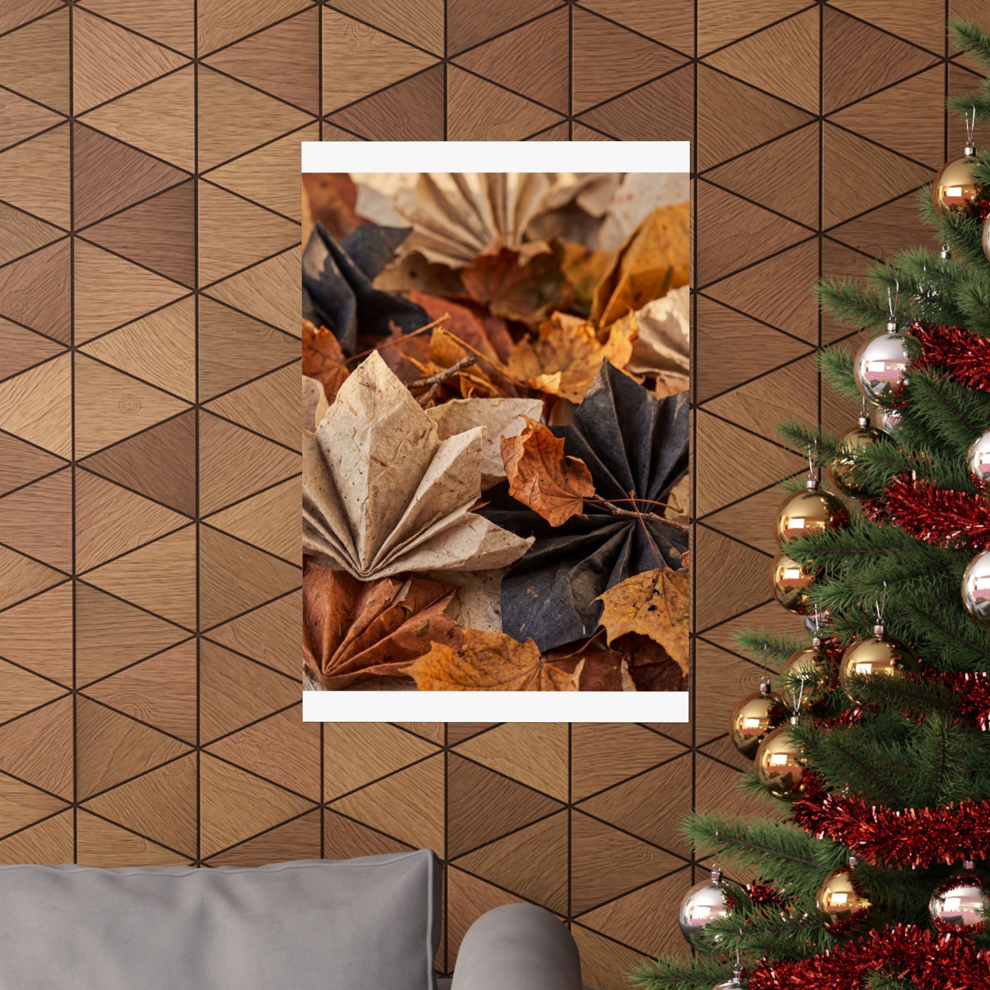 Paper Fold Wall Art Print | Autumn Japandi Texture Art