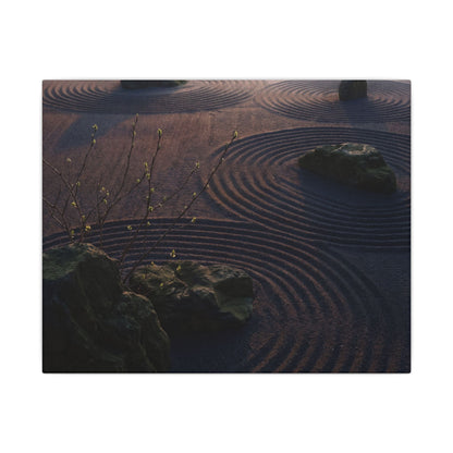 Spring Rock Garden Shadow Zen Canvas Art | Luxurious Decor