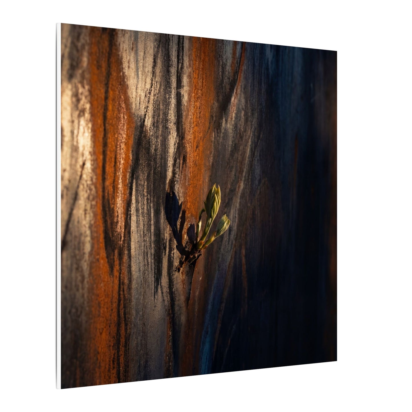 Rust Patina Charcoal Ink Canvas Art | Moody Dark Japandi Art