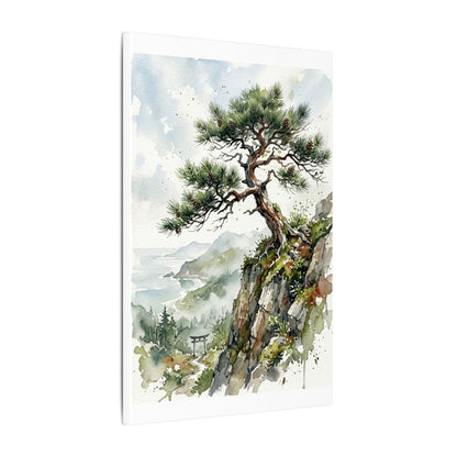 Pine Tree Spring Canvas Art | Japandi Neutral Design