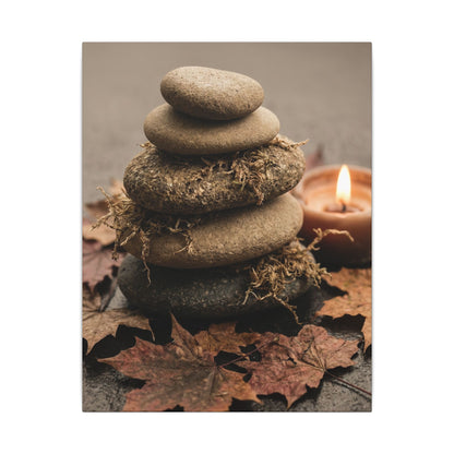River Stones Canvas Art | Autumn Japandi Texture Art