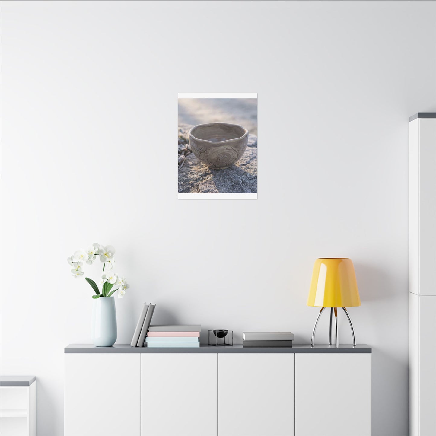 Seijaku Ceramic Bowl Canvas Art - Japandi Japanese Pattern