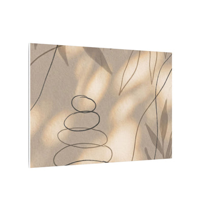 River Stones Minimal Line Canvas Art | Earthy Japandi Art