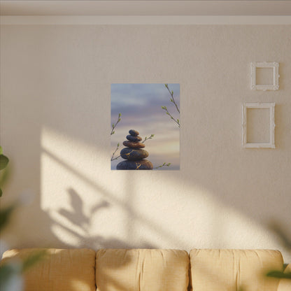 Spring River Stones Gold Vein Canvas Art | Philosophical Decor