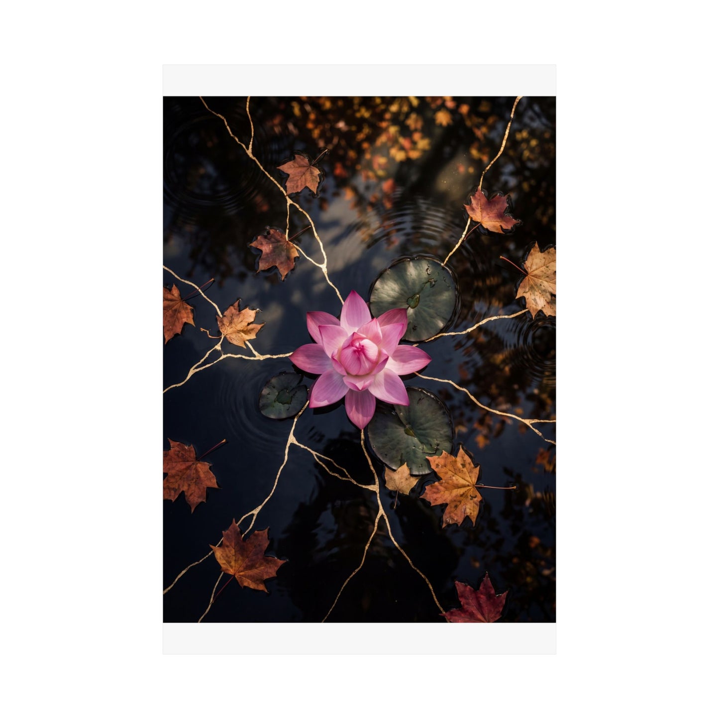 Dappled Lotus Flower Wall Art Print - Kintsugi Ma