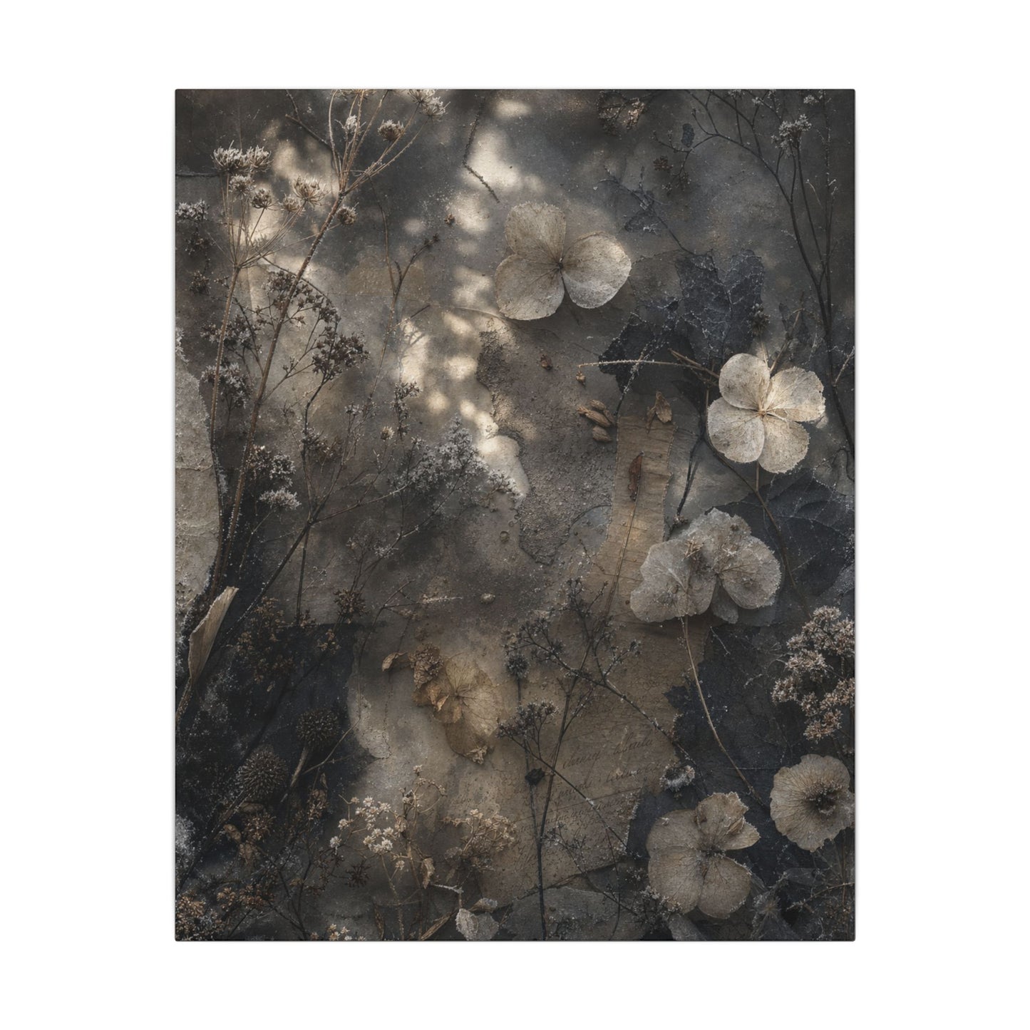 Winter Dried Flowers Texture Canvas Art | Elegant Decor