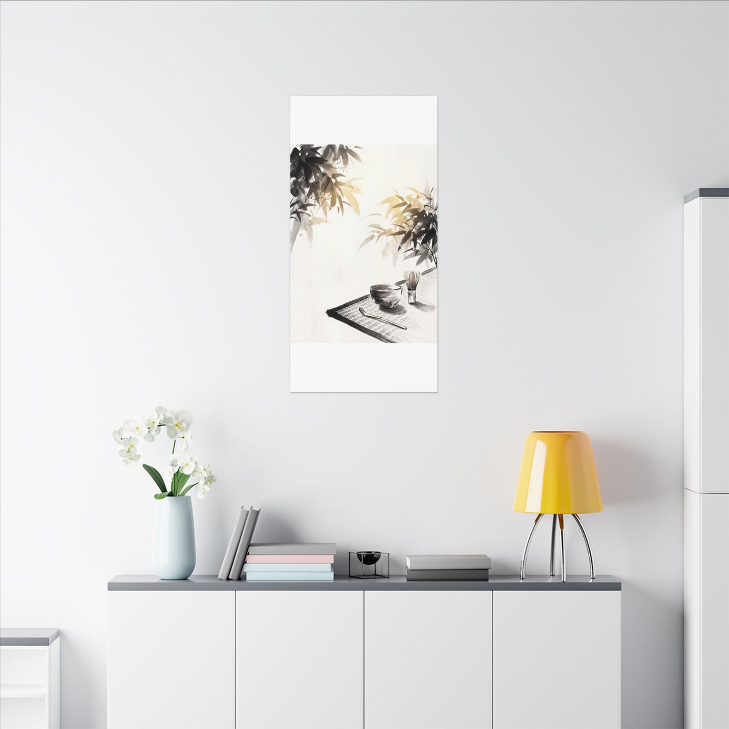 Tea Ceremony Sumi E Canvas Art | Serene Zen Art