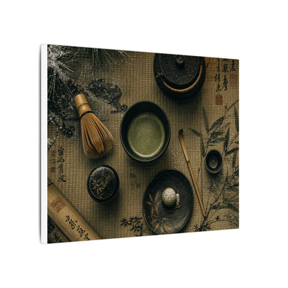 Tea Ceremony Canvas Art | Winter Zen Ukiyo E Inspired Art