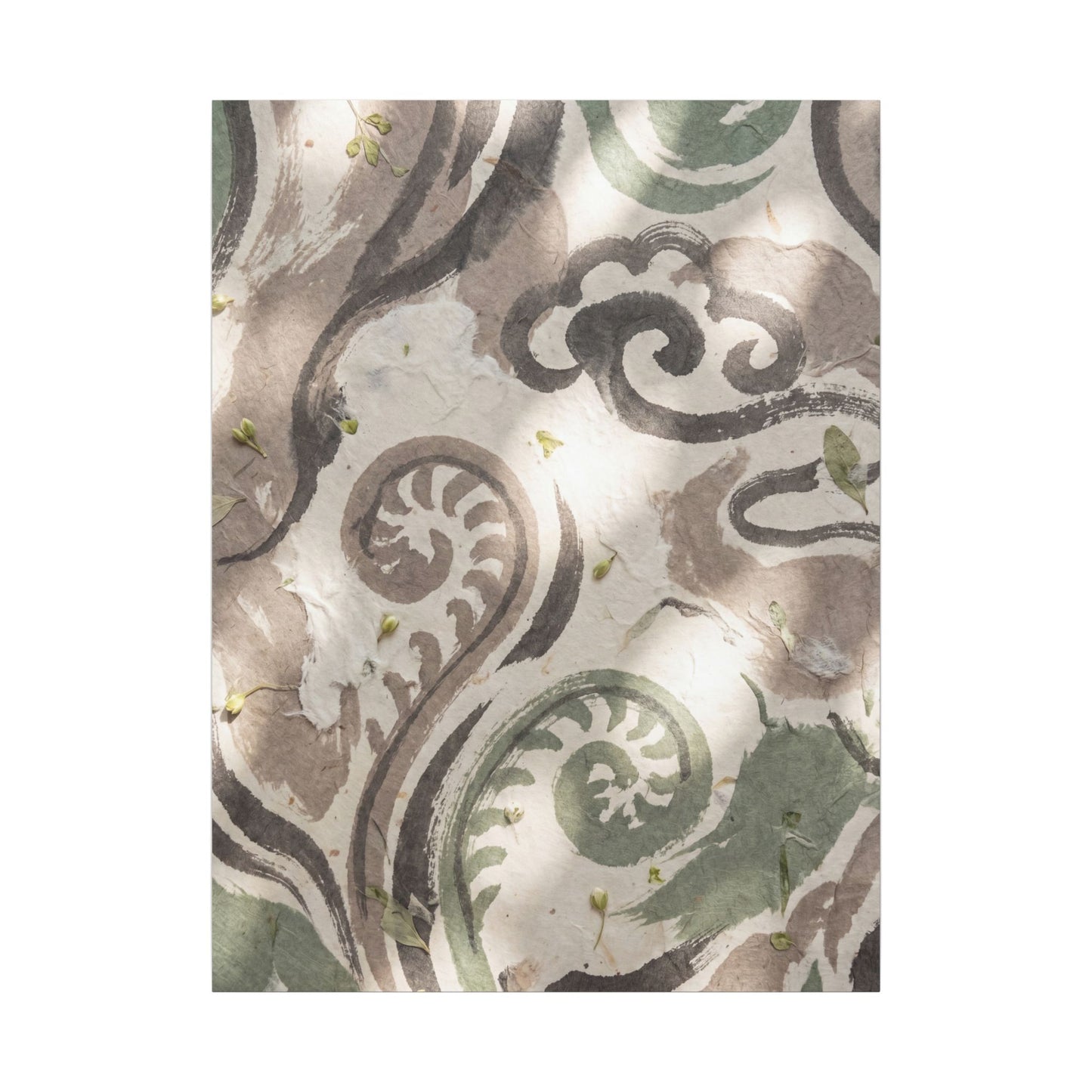 Dappled Ink Brushstroke Canvas Art - Japandi Ma