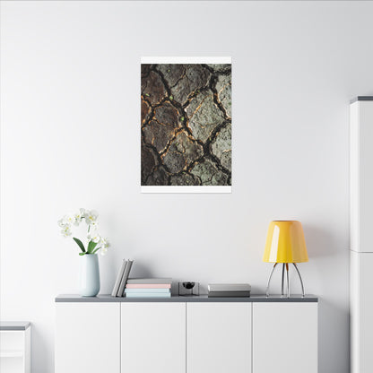 Earthy Cracked Earth Canvas Art - Japanese Pattern Japandi
